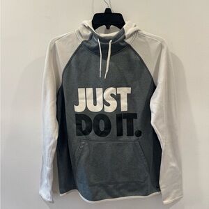 Nike Women’s Gray and White Hoodie